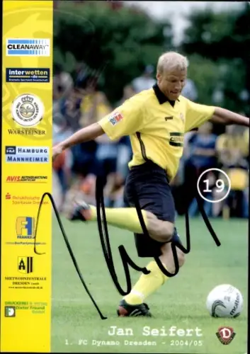 Autogrammkarte Fußballer Jan Seifert, SG Dynamo Dresden, Autogramm
