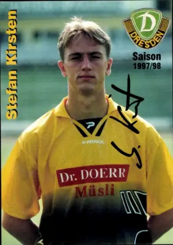 Autogrammkarte Fußballer Stefan Kirsten, SG Dynamo Dresden, Autogramm