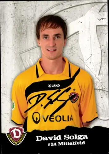 Autogrammkarte Fußballer David Solga, SG Dynamo Dresden, Autogramm