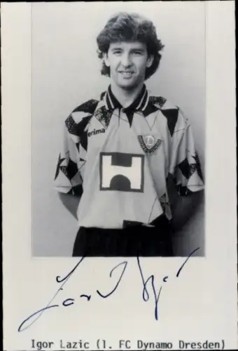 Autogrammkarte Fußballer Igor Lazic, SG Dynamo Dresden, Autogramm