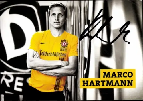 Autogrammkarte Fußballer Marco Hartmann, SG Dynamo Dresden, Autogramm