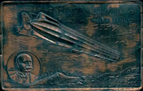 Metall Ak Graf von Zeppelin, Luftschiff
