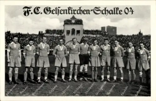Ak FC Schalke 04 Fußball Mannschaft, Spiel am 7.03.1934