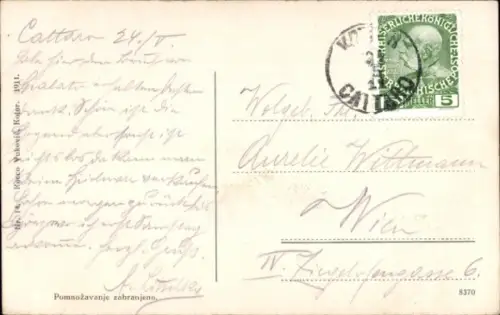 Ak Kotor Cattaro Montenegro, Gesamtansicht