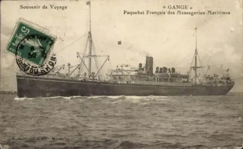 Ak Dampfer Gange, Messageries Maritimes