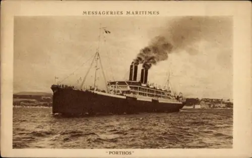Ak Dampfer Porthos, Messageries Maritimes