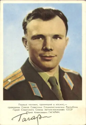 Ak Kosmonaut Juri Alexejewitsch Gagarin, Portrait