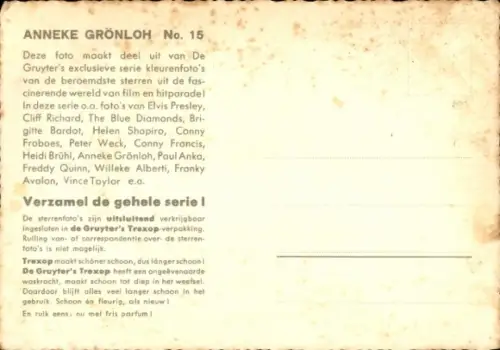 Ak Sängerin Anneke Grönloh, Portrait
