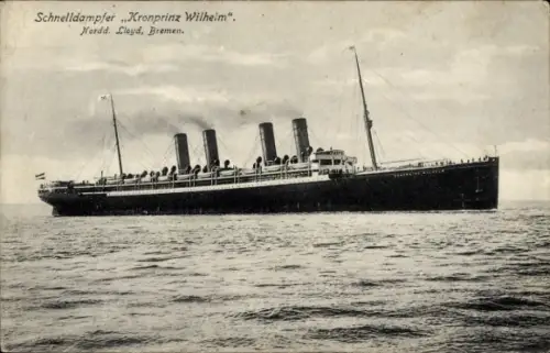 Ak Schnelldampfer Kronprinz Wilhelm, Norddeutscher Lloyd