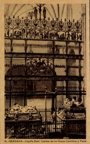 Ak Granada Andalusien Spanien, Tumbas de los Reyes Católicos, Kapelle, Gitter