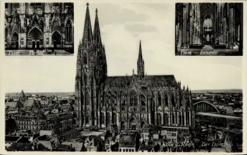 Ak Köln am Rhein, Dom, Portal, Inneres