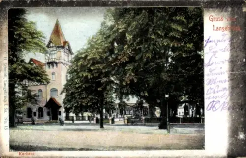 Ak Dresden Langebrück, Kurhaus, Bäume, farbig, C. H. Schmidt, Langebrück