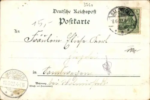 Litho Salzwedel in der Altmark, Amtsgerich, Katharinenkirche, Gymnasium, Rathaus, Steintor