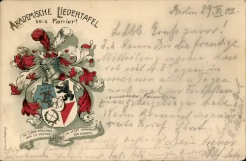 Studentika Ak Berlin, Akademische Liedertafel, Corpswappen