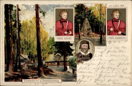 Litho Waschleithe Grünhain Beierfeld im Erzgebirge, Fürstenbrunn, sächsischer Prinzenraub