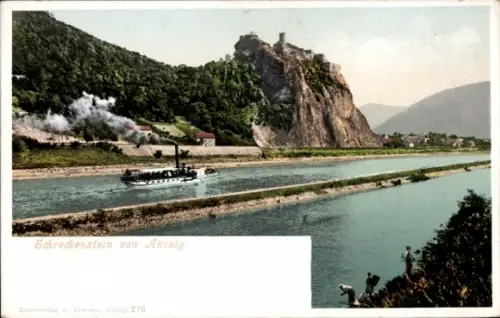 Ak Strekov Schreckenstein Ústí nad Labem Aussig Elbe Stadt, Gesamtansicht