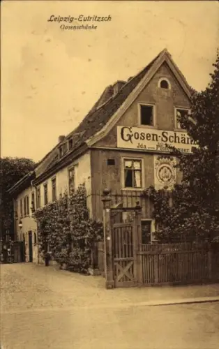 Ak Eutritzsch Leipzig in Sachsen, Blick auf die Gosen Schänke, Vorderansicht, Eingangsbereich