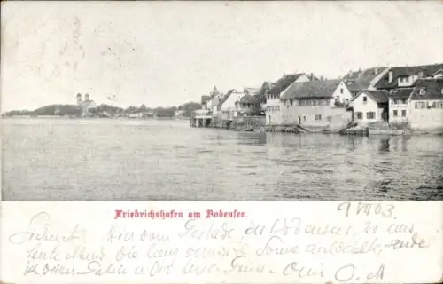 Ak Friedrichshafen am Bodensee, Ort vom Wasser aus gesehen