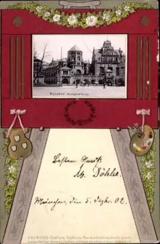 Präge Passepartout Ak München Bayern, Blick auf das Künstlerhaus