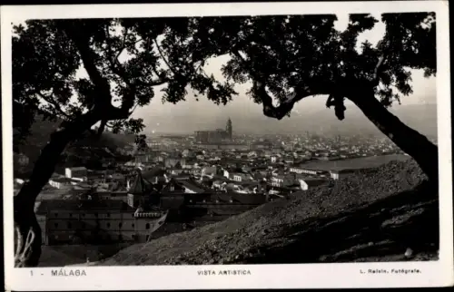 Ak Málaga Andalusien Spanien, Vista artistica