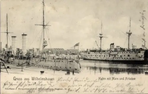 Ak Wilhelmshaven, Deutsche Kriegsschiffe, Mars, Ariadne
