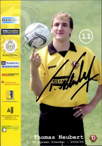 Autogrammkarte Fußballer Thomas Neubert, SG Dynamo Dresden, Autogramm