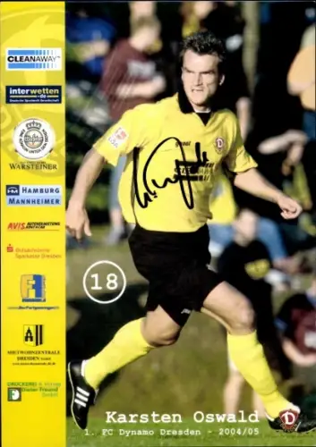 Autogrammkarte Fußballer Karsten Oswald, SG Dynamo Dresden, Autogramm