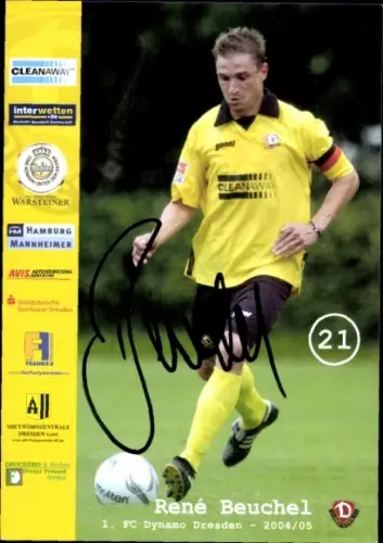 Autogrammkarte Fußballer René Beuchel, SG Dynamo Dresden, Autogramm
