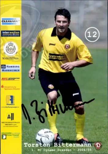 Autogrammkarte Fußballer Torsten Bittermann, SG Dynamo Dresden, Autogramm