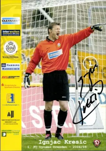 Autogrammkarte Fußballer Ignjac Kresic, SG Dynamo Dresden, Autogramm