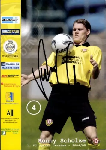 Autogrammkarte Fußballer Ronny Scholze, SG Dynamo Dresden, Autogramm