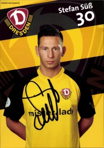 Autogrammkarte Fußballer Stefan Süß, SG Dynamo Dresden, Autogramm