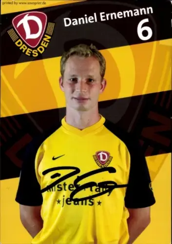 Autogrammkarte Fußballer Daniel Ernemann, SG Dynamo Dresden, Autogramm