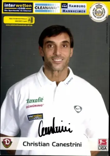 Autogrammkarte Fußballer Christian Canestrini, SG Dynamo Dresden, Autogramm