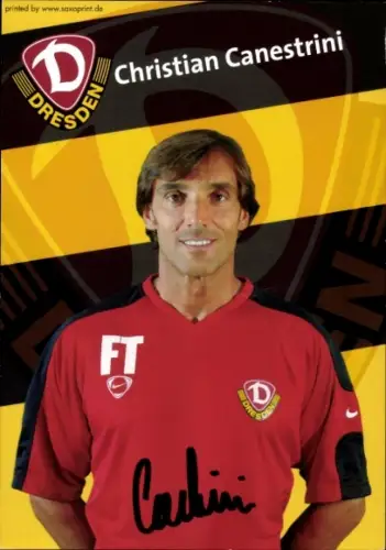 Autogrammkarte Trainer Christian Canestrini, SG Dynamo Dresden, Autogramm