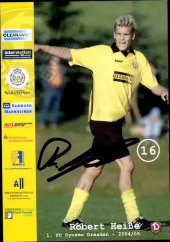 Autogrammkarte Fußballer Robert Heiße, SG Dynamo Dresden, Autogramm
