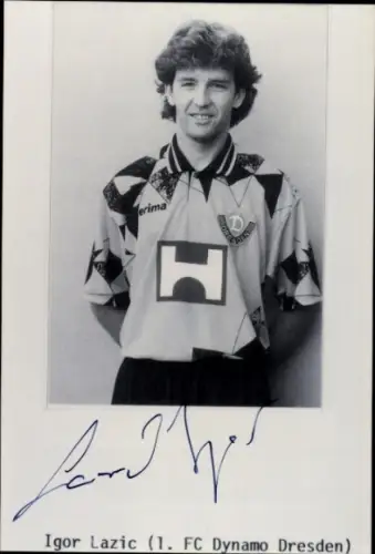 Autogrammkarte Fußballer Igor Lazic, SG Dynamo Dresden, Autogramm
