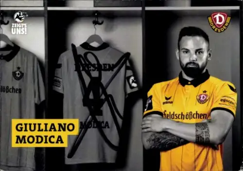 Autogrammkarte Fußballer Giuliano Modica, SG Dynamo Dresden, Autogramm
