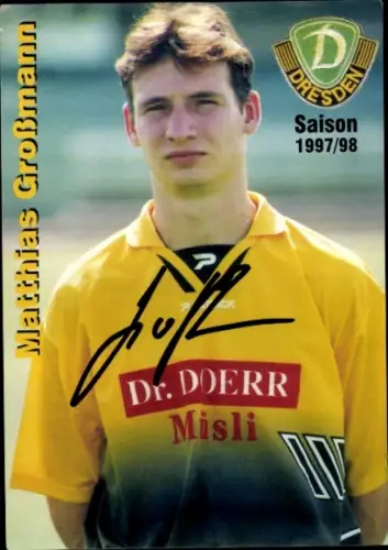 Autogrammkarte Fußballer Matthias Großmann, SG Dynamo Dresden, Autogramm