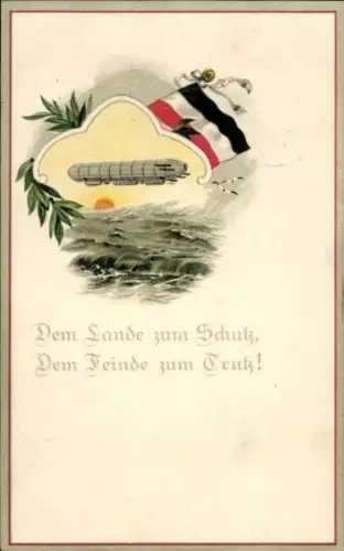 Ak Patriotik, Dem Lande zum Schuh, Dem Feinde zum Trutz, Zeppelin