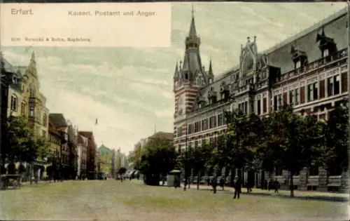 Ak Erfurt in Thüringen, Post, Anger