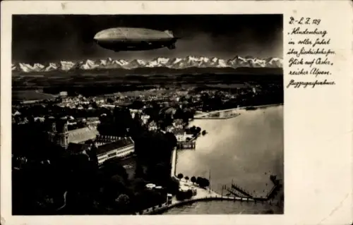 Ak Friedrichshafen am Bodensee, Zeppelin LZ129 Hindenburg