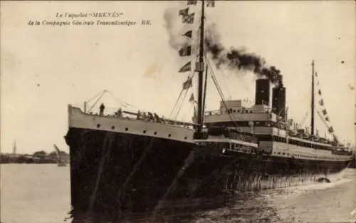 Ak CGT Dampfer Meknes