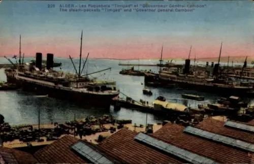 CPA Alger, Les Paquebots Timgad et Gouverneur Général Cambon