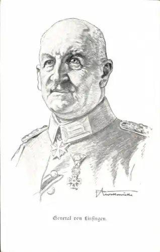 Künstler Ak General Alexander von Linsingen, Portrait, Wohlfahrtskarte, I. WK