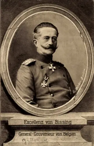 Passepartout Ak Exzellenz von Bissing, Genervalgouverneur von Belgien, Portrait