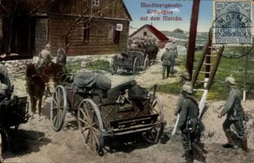 Ak Deutsches Heer, Maschinengewehr-Kompagnie auf dem Marsche