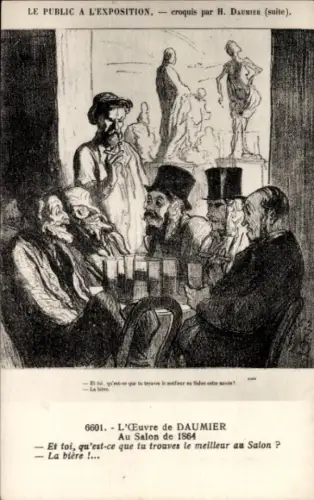 Künstler Ak Daumier, Le Public a l'Exposition, au Salon de 1864