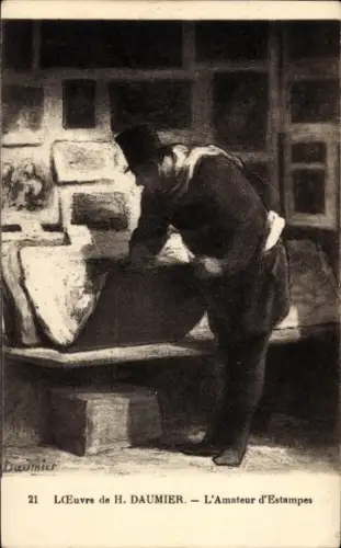 Künstler Ak Daumier, H., Der Druckliebhaber