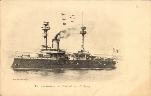 Ak Französisches Kriegsschiff, Le Formidable, Cuirassé de 1re Rang